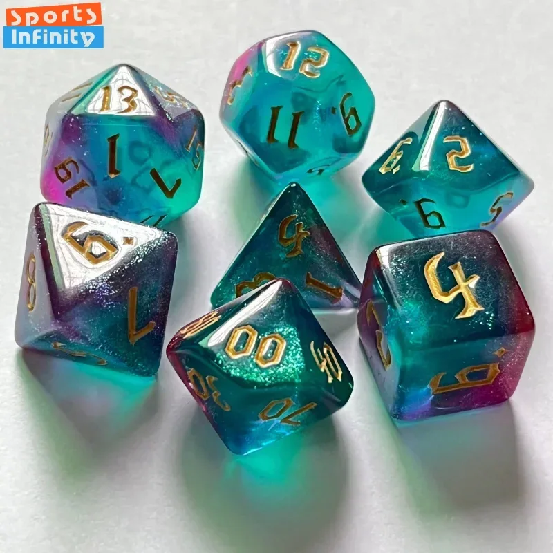 7 pçs/set cores duplas dados p - Board Game Font avaliação e preço